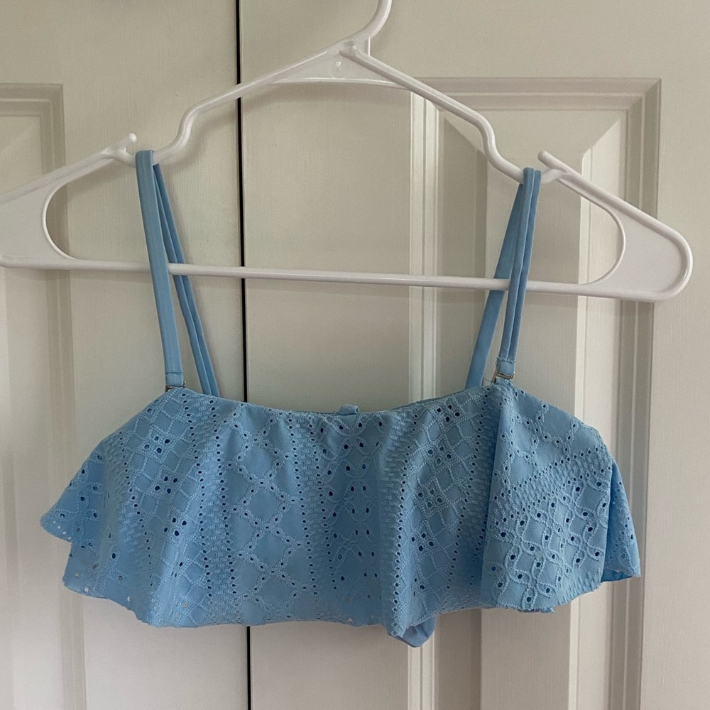 blue xhilaration bathing suit top - small